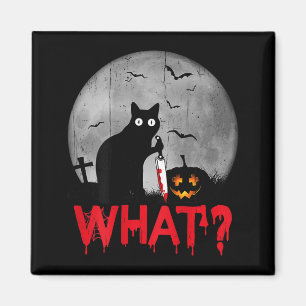 Aimant Chat Quel_ Chat Noir Meurtrier Avec Couteau Hallow