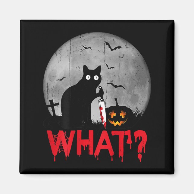 Aimant Chat Quel_ Chat Noir Meurtrier Avec Couteau Hallow (Devant)