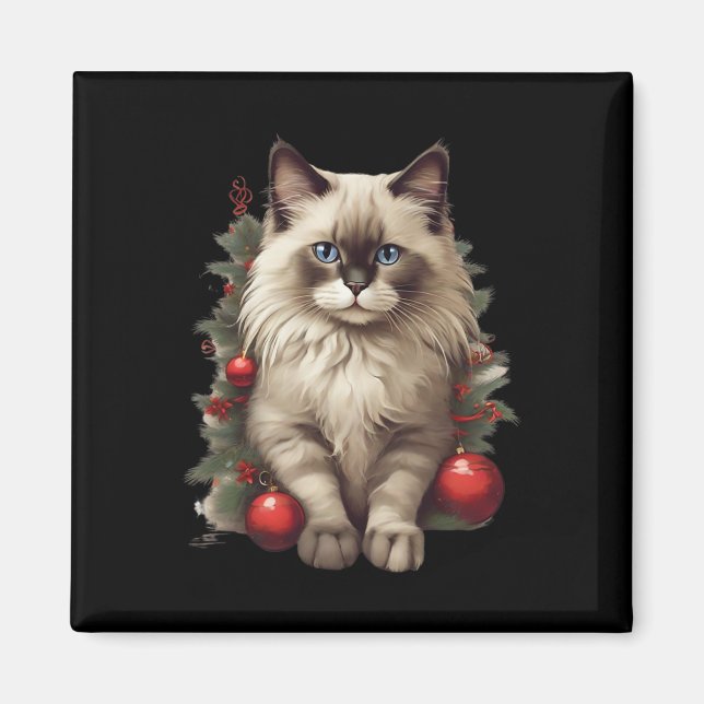 Aimant Chat Ragdoll Noël Byubles  (Devant)