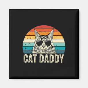 Aimant Chat Rétro Papa Vintage en détresse Maine Coon Cat