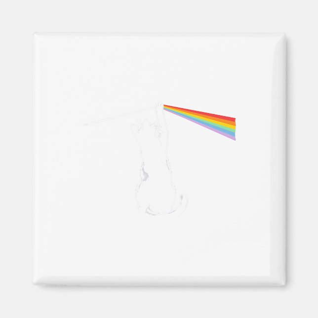 Aimant Chat Rock Musique Drôle Chat Couleurs (Devant)