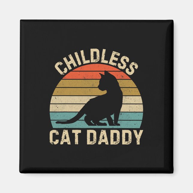 Aimant Chat sans enfant papa 2024 1 (Devant)