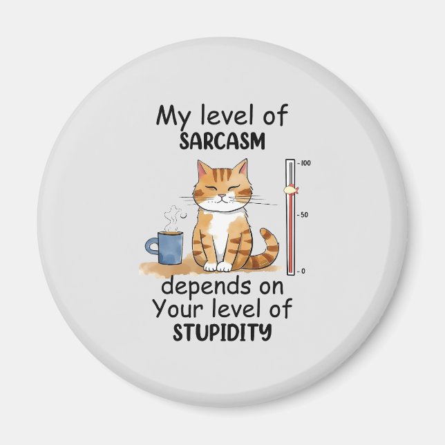 Aimant Chat sassy et mignonne orange (Devant)