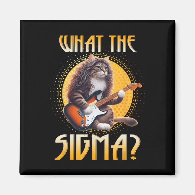 Aimant Chat Sigma Chemise Funny Sigma Brainrot Mème Rizz  (Devant)