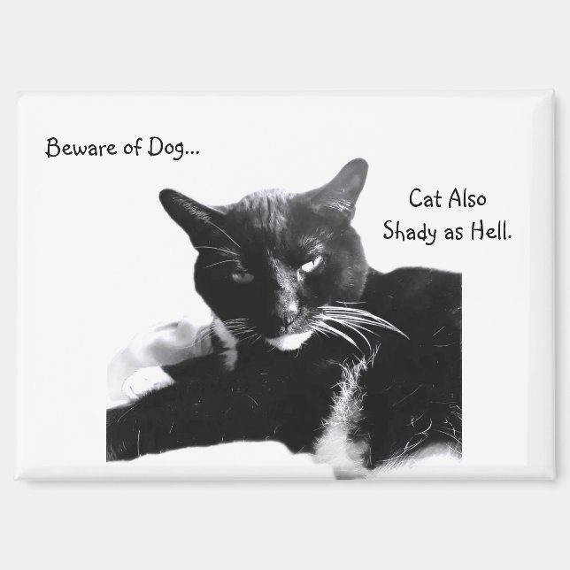 Aimant Chat Smoking avec un Sourire Sournois  (Recto)