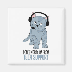 Aimant Chat souriant amusant soutien technique épique Sar
