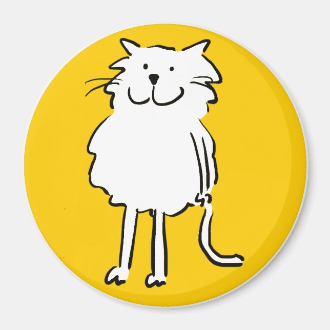 Aimant Chat souriant heureux comme une illustration de de (Devant)