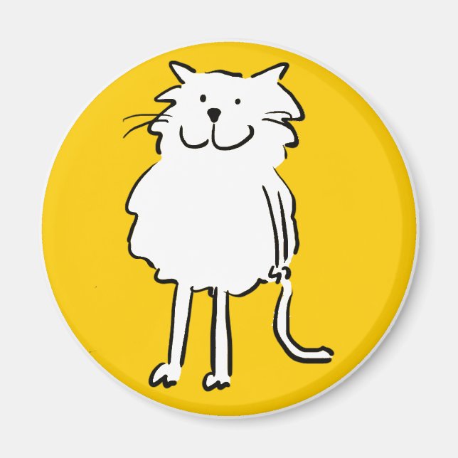 Aimant Chat souriant heureux comme une illustration de de (Devant)