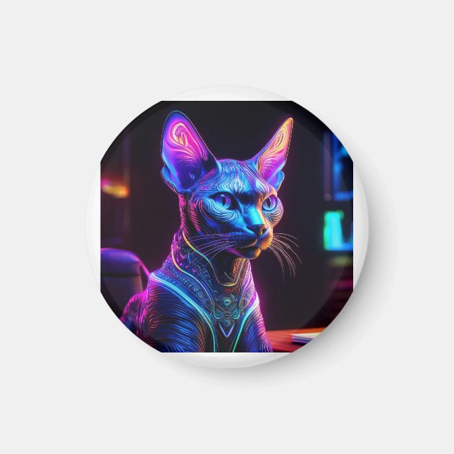 Aimant Chat Sphinx Alien Est Assis Dans Le Fauteuil De So (Devant)