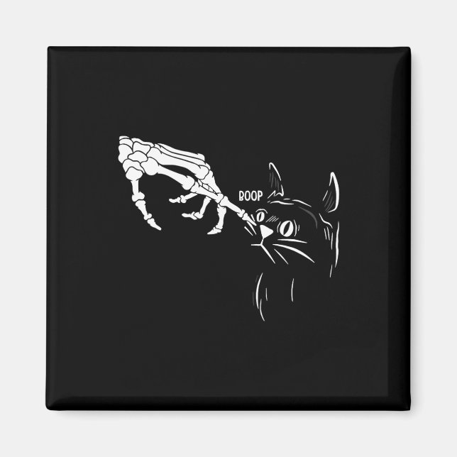 Aimant Chat Squelette Halloween Chats Lover Pet Ow (Devant)