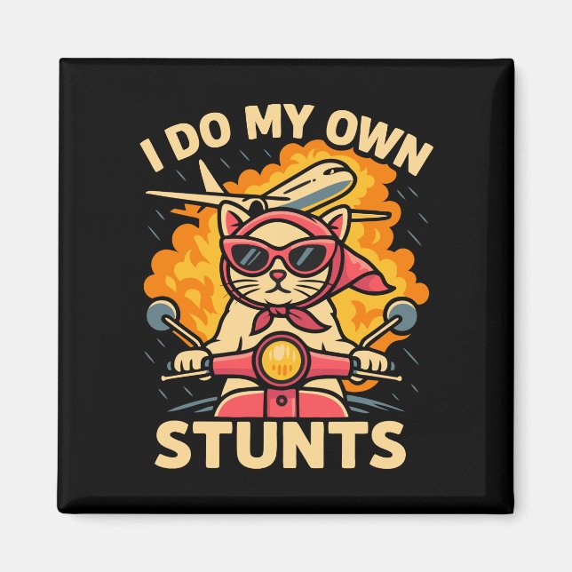 Aimant Chat Sur Scooter Je Fais Mes Propres Têtes (Devant)