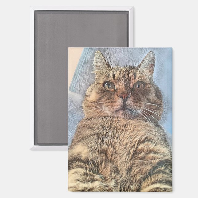 Aimant Chat Tigre Majestueux  (Recto/Verso)