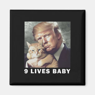 Aimant Chat Trump 9 Vies par Trump 2024 Gagne Victoire Va