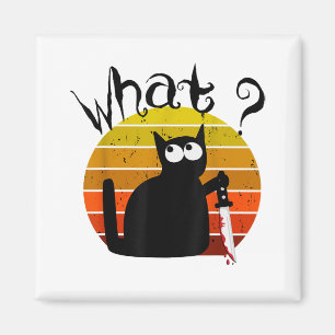Aimant Chat vintage Ce Chat Noir Murderme Halloween avec