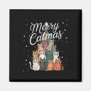 Aimant Chat Xmas Arbre Chats Arbre de Noël Mariage Catmas