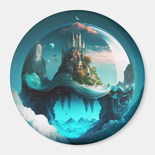 Aimant Château Dans Crystal Ball (Devant)