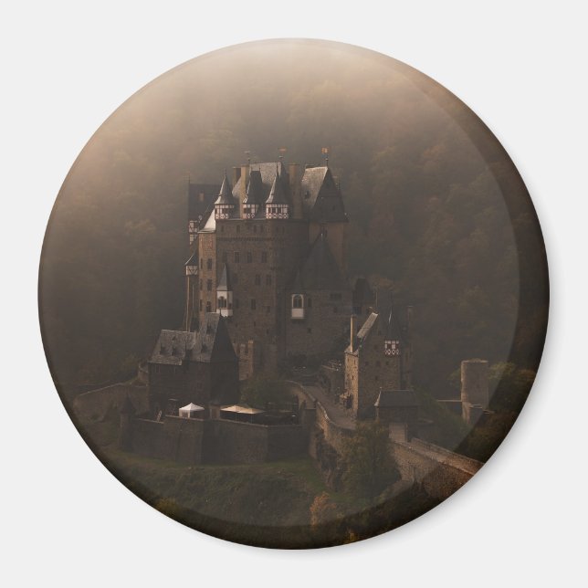 Aimant Château de Burg Eltz dans le brouillard matinal (Devant)