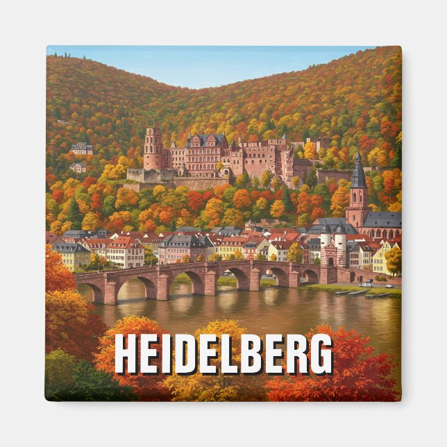 Aimant Château de Heidelberg Allemagne Automne Voyage (Devant)