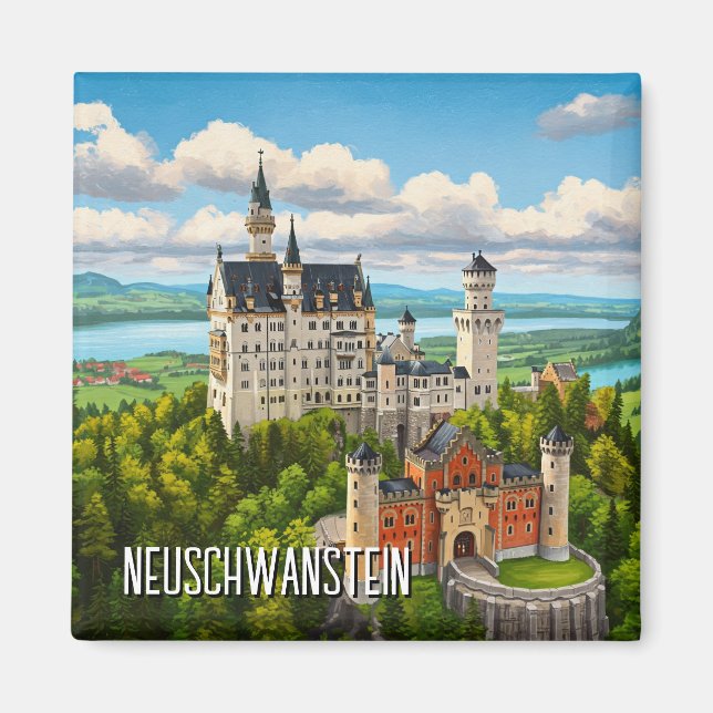 Aimant Château de Neuschwanstein Allemagne Voyage (Devant)