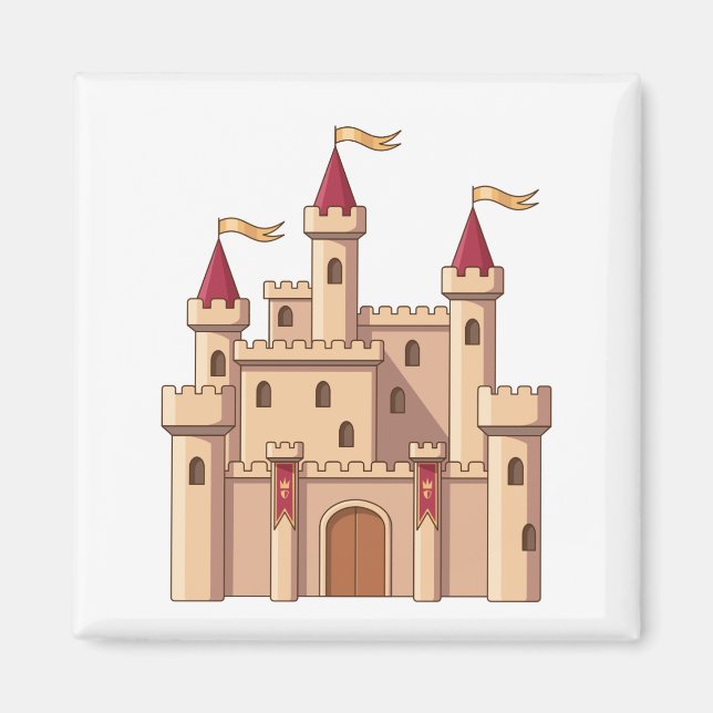Aimant Château de princesse royale médiéval de conte de f (Devant)