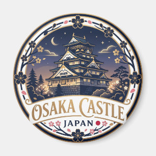 Aimant Château d'Osaka la nuit Japon