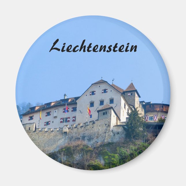Aimant Château du Liechtenstein en Souvenir Vaduz (Devant)
