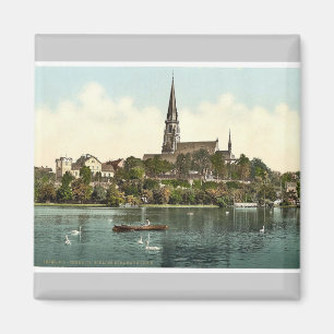 Aimant Château et lac Miramer, Chemnitz, Saxe, Allemagne