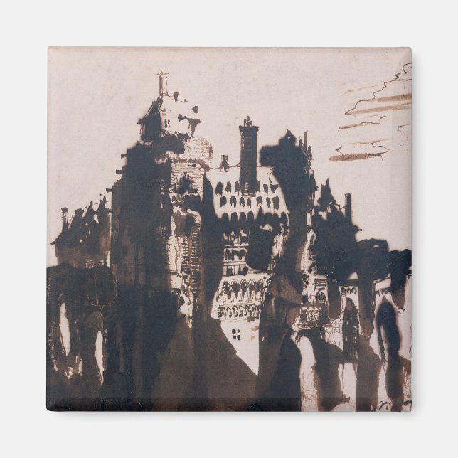 Aimant Château fortifié par deux Ponts (Devant)