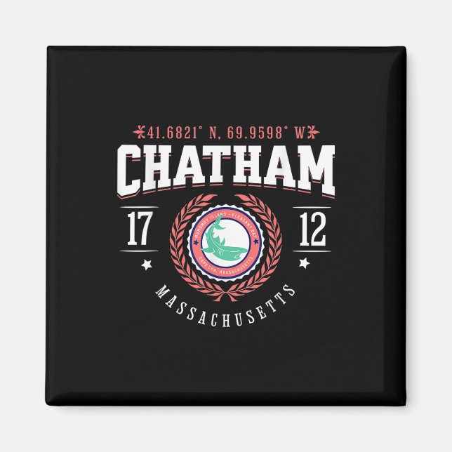 Aimant Chatham Ma Cape Cod Souvenir Plage requin Nautique (Devant)