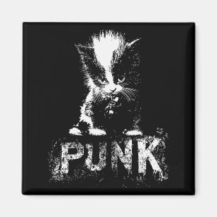 Aimant Chaton Punk Chat Avec Mohawk Nge Design Gothique