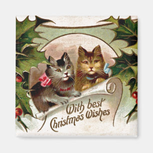 Aimant Chatons de Noël - Design de Noël Vintage,