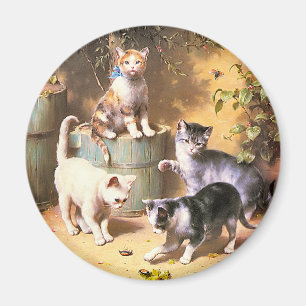Aimant : "Chatons jouant avec des scarabées "