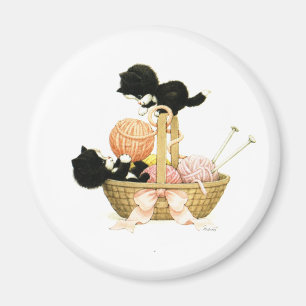 Aimant Chatons vintages dans le panier
