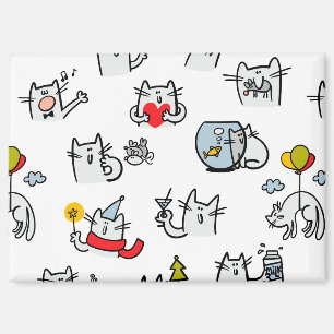 Aimant Chats amusants, lait et magie.