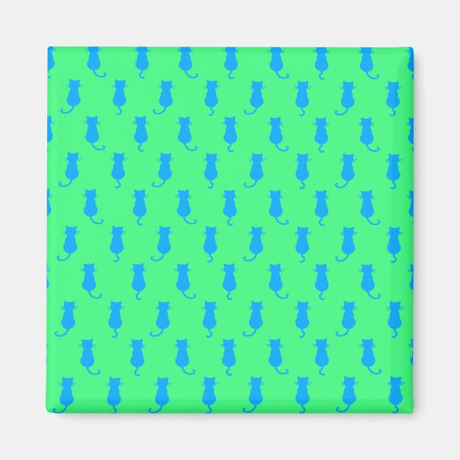 Aimant Chats bleus fantaisistes Fun Forever Lime vert (Devant)