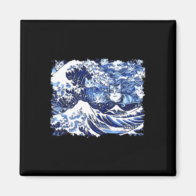 Aimant Chats Bleus Vague Pour Kamala Drôle Chat Dame (Devant)