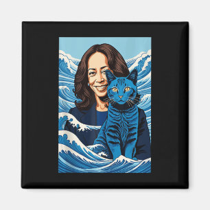 Aimant Chats Bleus Vague Pour Kamala Funny Kamala Harris 