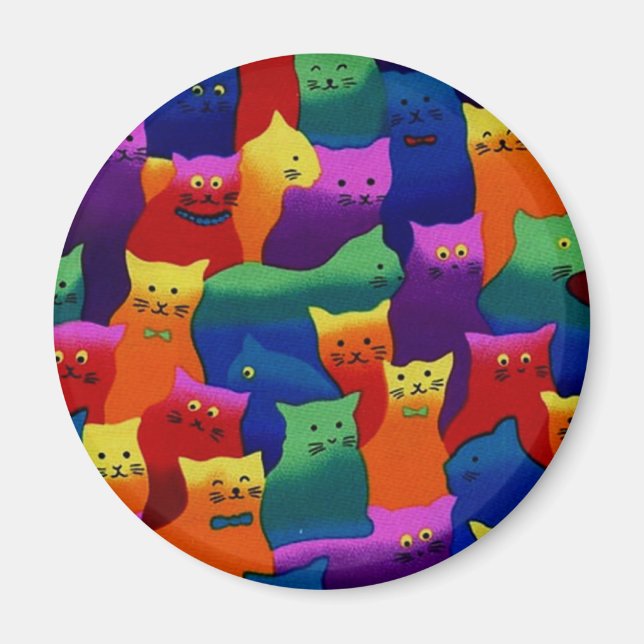 Aimant Chats colorés (Devant)