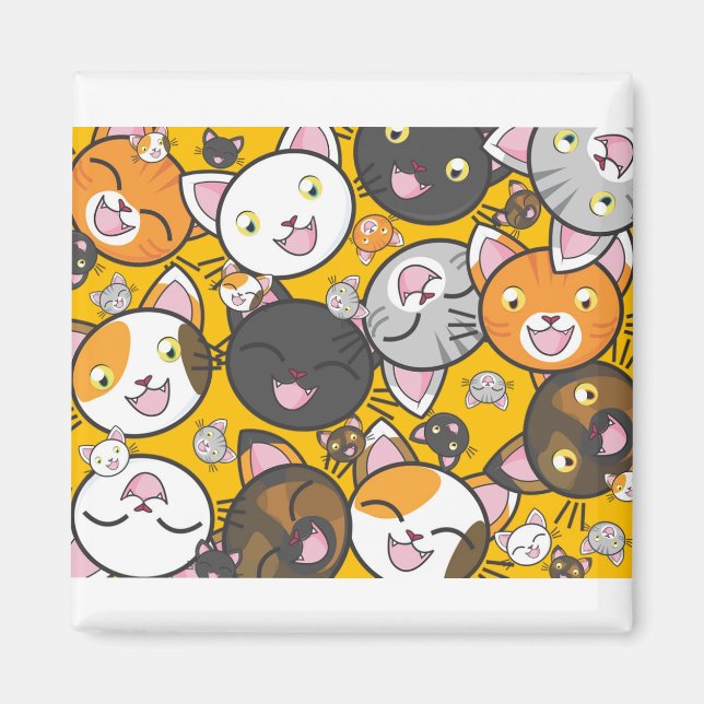 Aimant Chats Cute Kitty Kitties Kitten Kitten Adorable Fe (Devant)