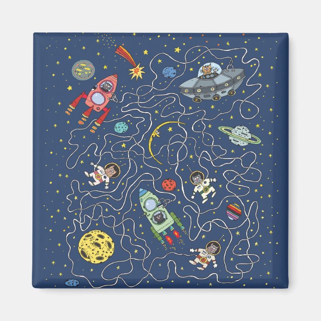 Aimant Chats dans l'aimant spatial (Devant)