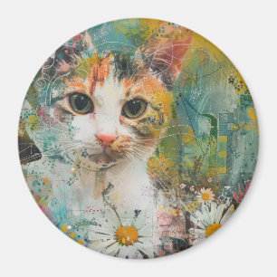 Aimant Chats d'aquarelle Boho - Art de la féline terrestr