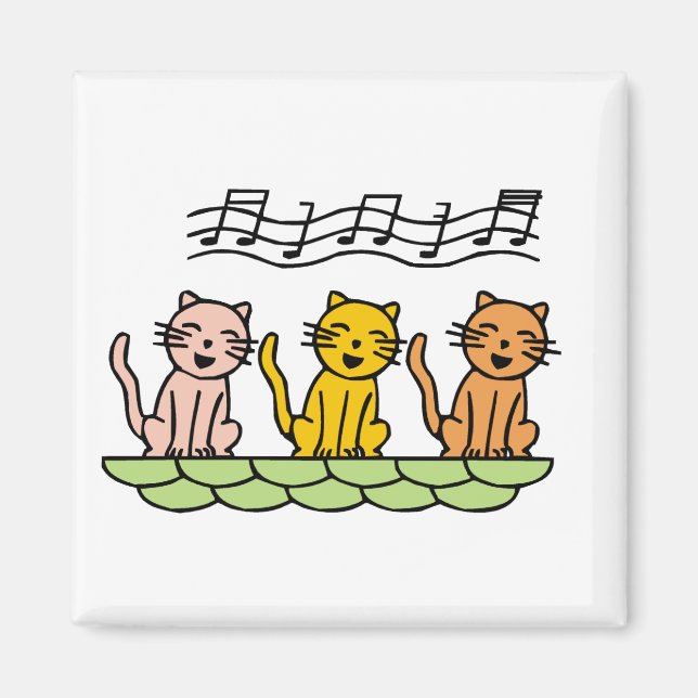 Aimant Chats de chant T-shirts et cadeaux (Devant)