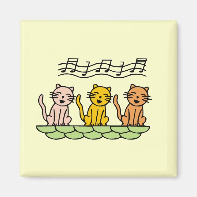 Aimant Chats de chant T-shirts et cadeaux (Devant)