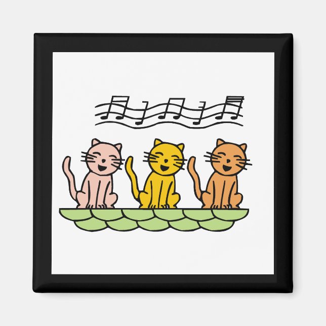 Aimant Chats de chant T-shirts et cadeaux (Devant)