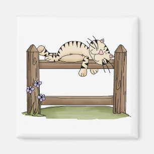 Aimant Chats de Kitty · Kitty sur la barrière