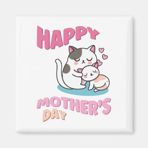 Aimant Chats de la Fête des Mères, style kawaii