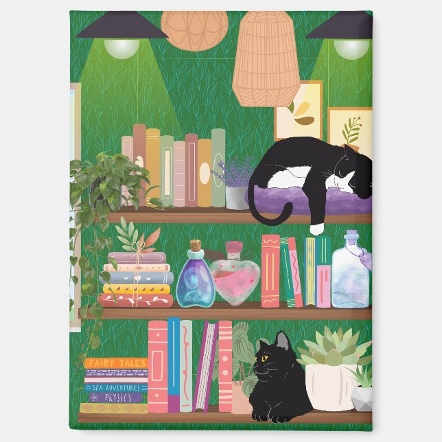 Aimant Chats de librairie (Recto)