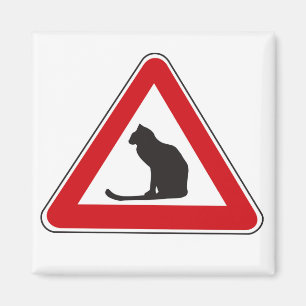 Aimant Chats de précaution, poteau de signalisation,