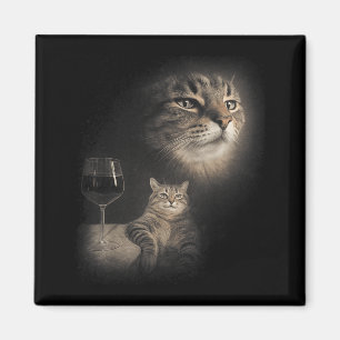 Aimant Chats drôles et art du vin Chats buvant étrangemen