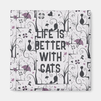 Aimant Chats en Arbres Cute Silhouette Motif Personnalise